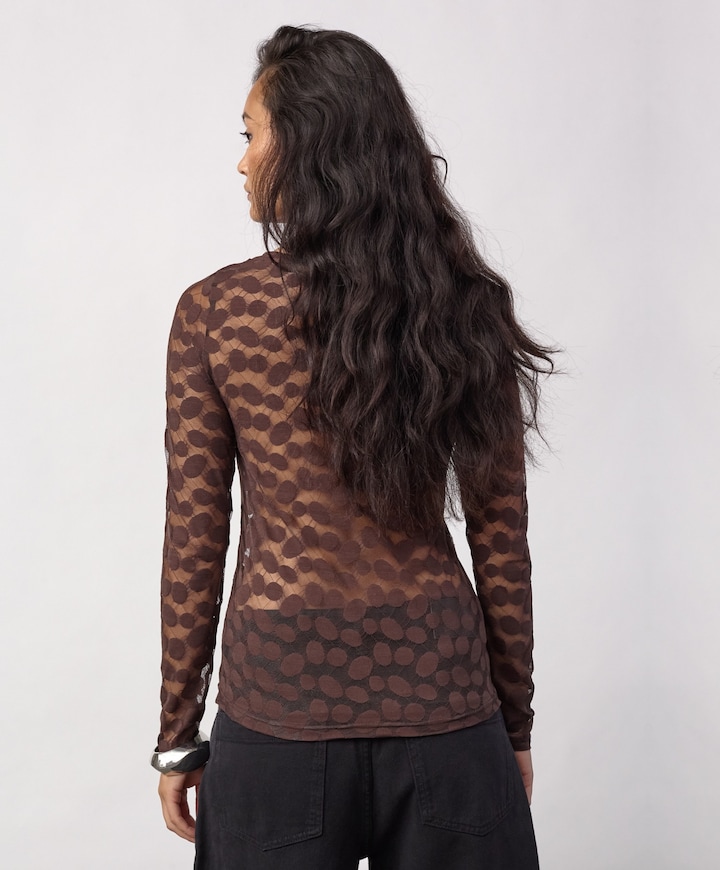 Dames longsleeve bruin