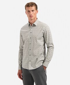 Heren overhemd lange mouw beige