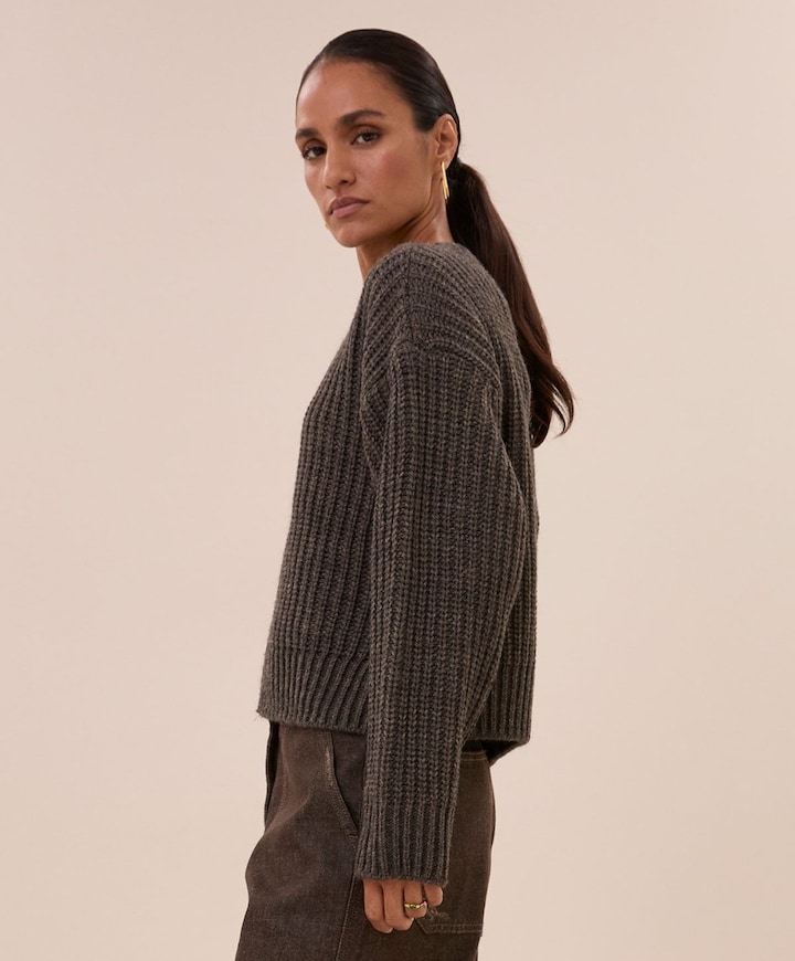 Dames vest bruin