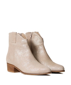 dames enkellaarzen beige