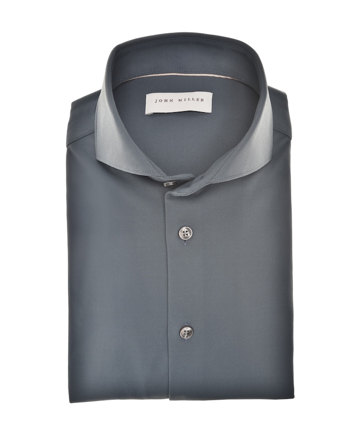 Heren overhemd lange mouw blauw