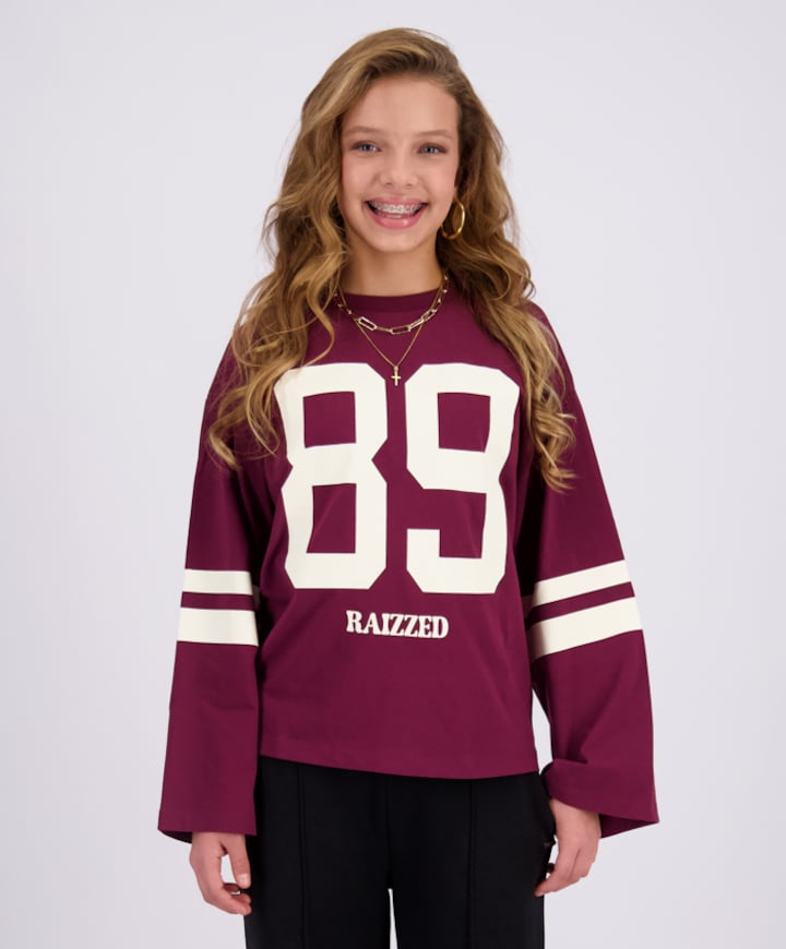 Meisjes longsleeve bordeaux