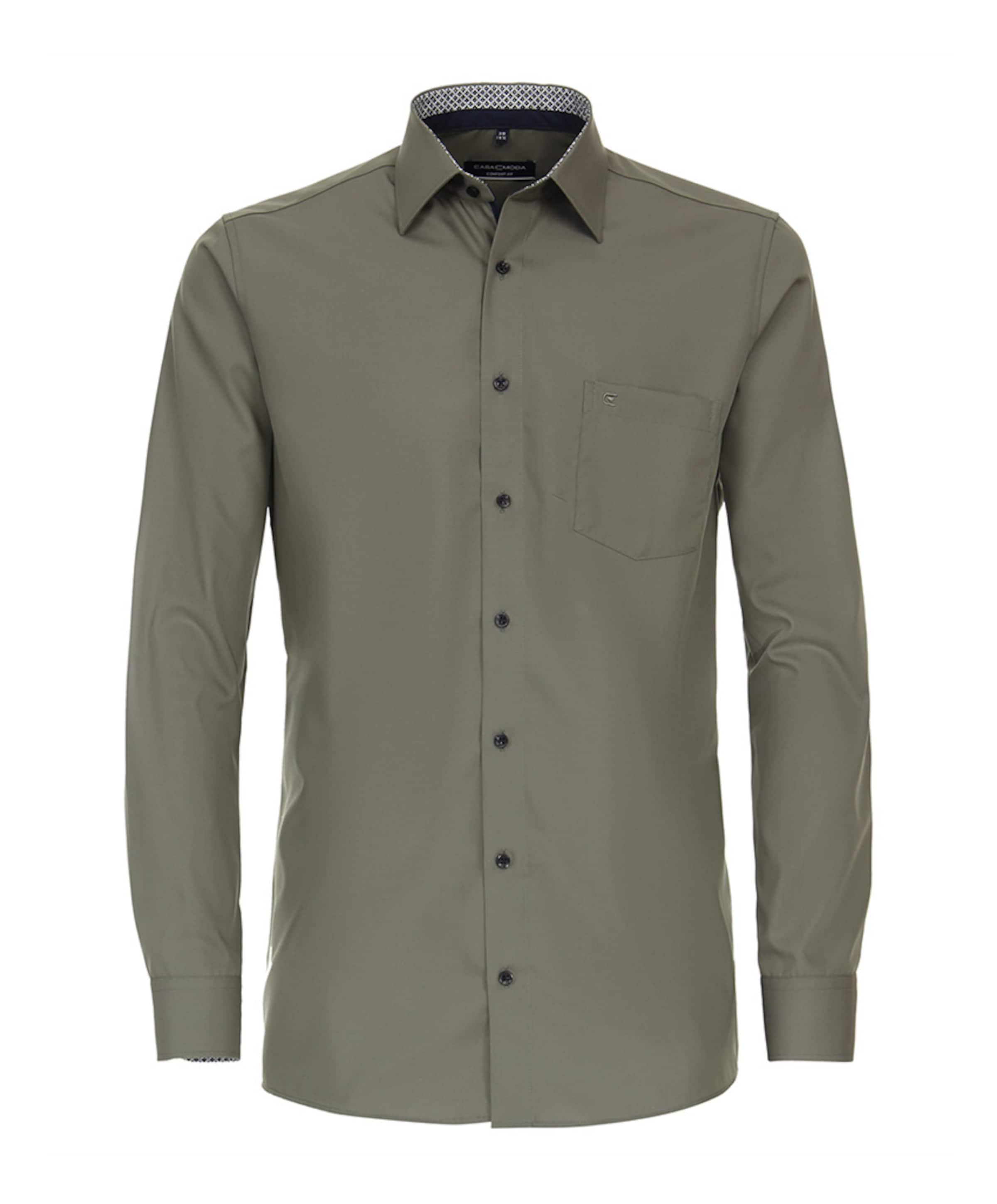 Heren overhemd lange mouw groen