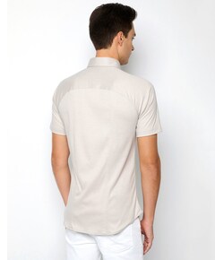 Overhemd korte mouw beige