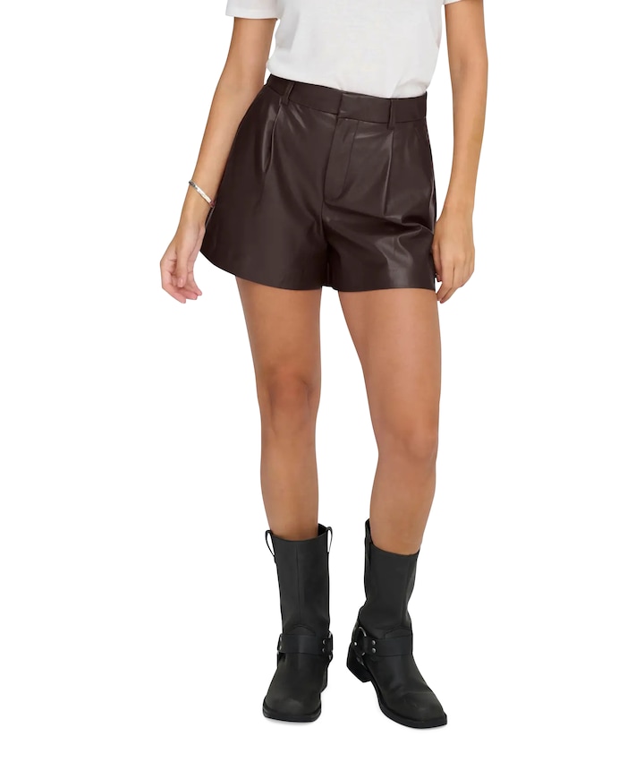 ONLSMOOTH HW FAUX LEA CC dames korte broek bruin