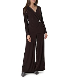 Knit dames jumpsuit bruin