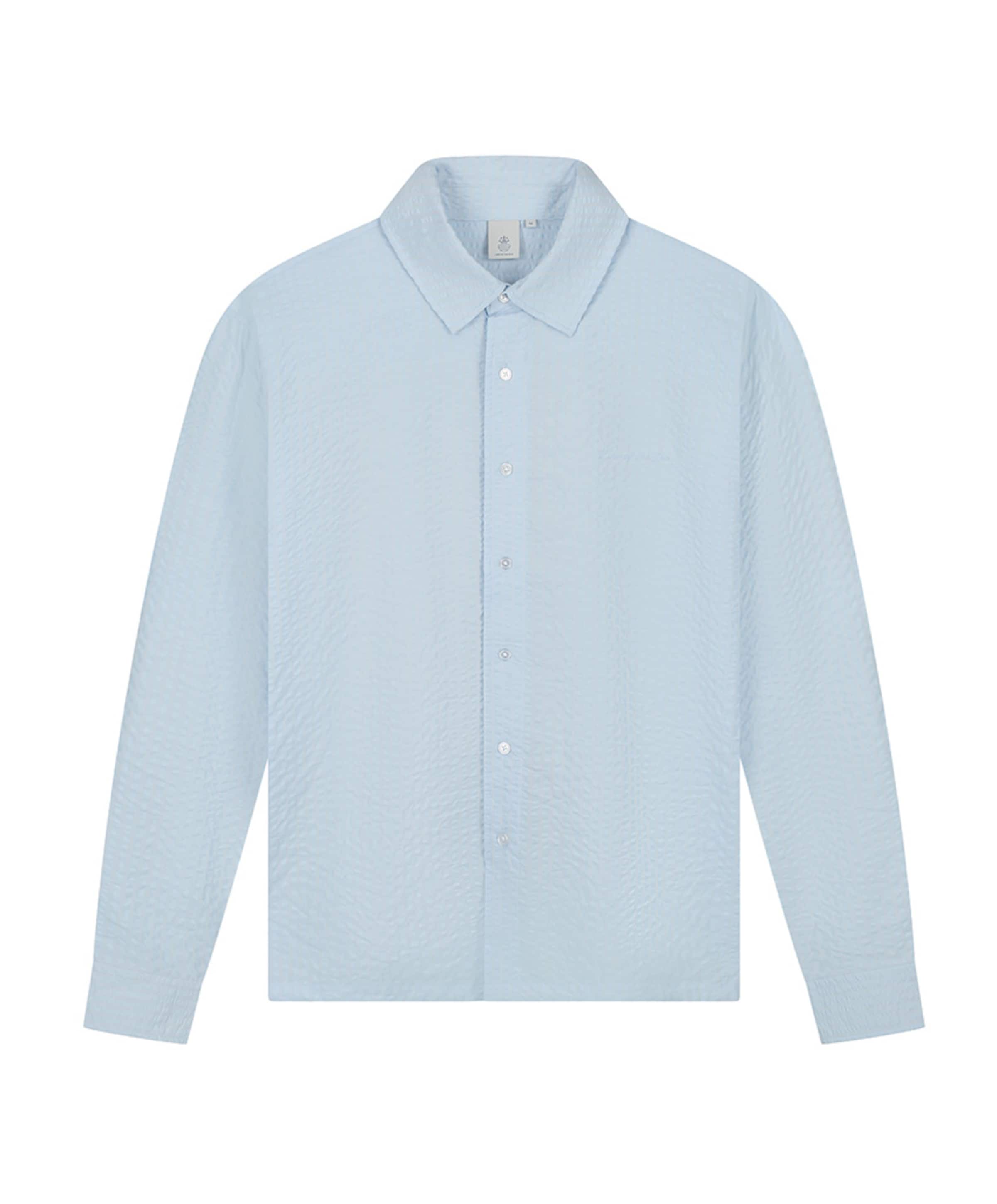 Heren overhemd lange mouw blauw