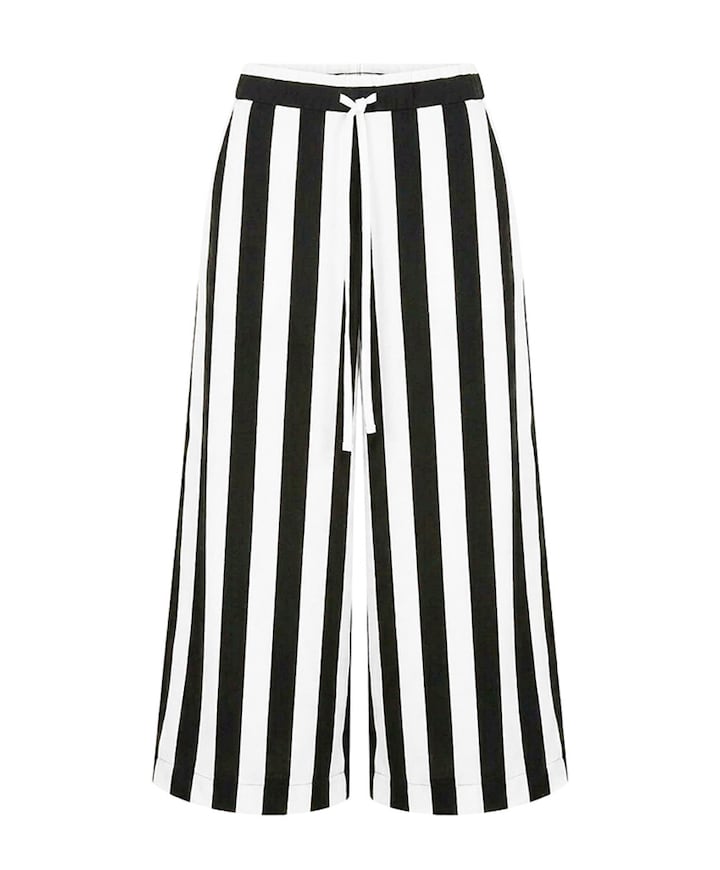 Grace stripe culotte dames broek zwart