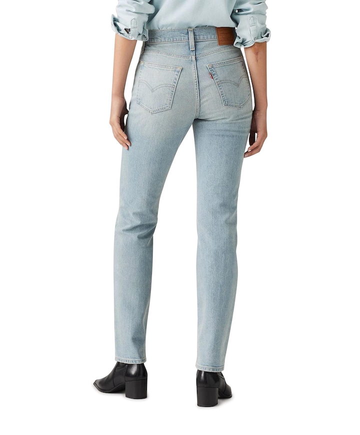724 High rise straight dames jeans blauw