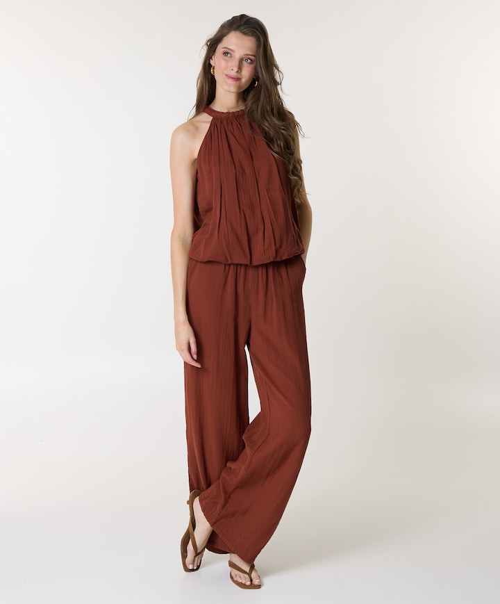 SLFANNIE HW WIDE B dames broek bordeaux