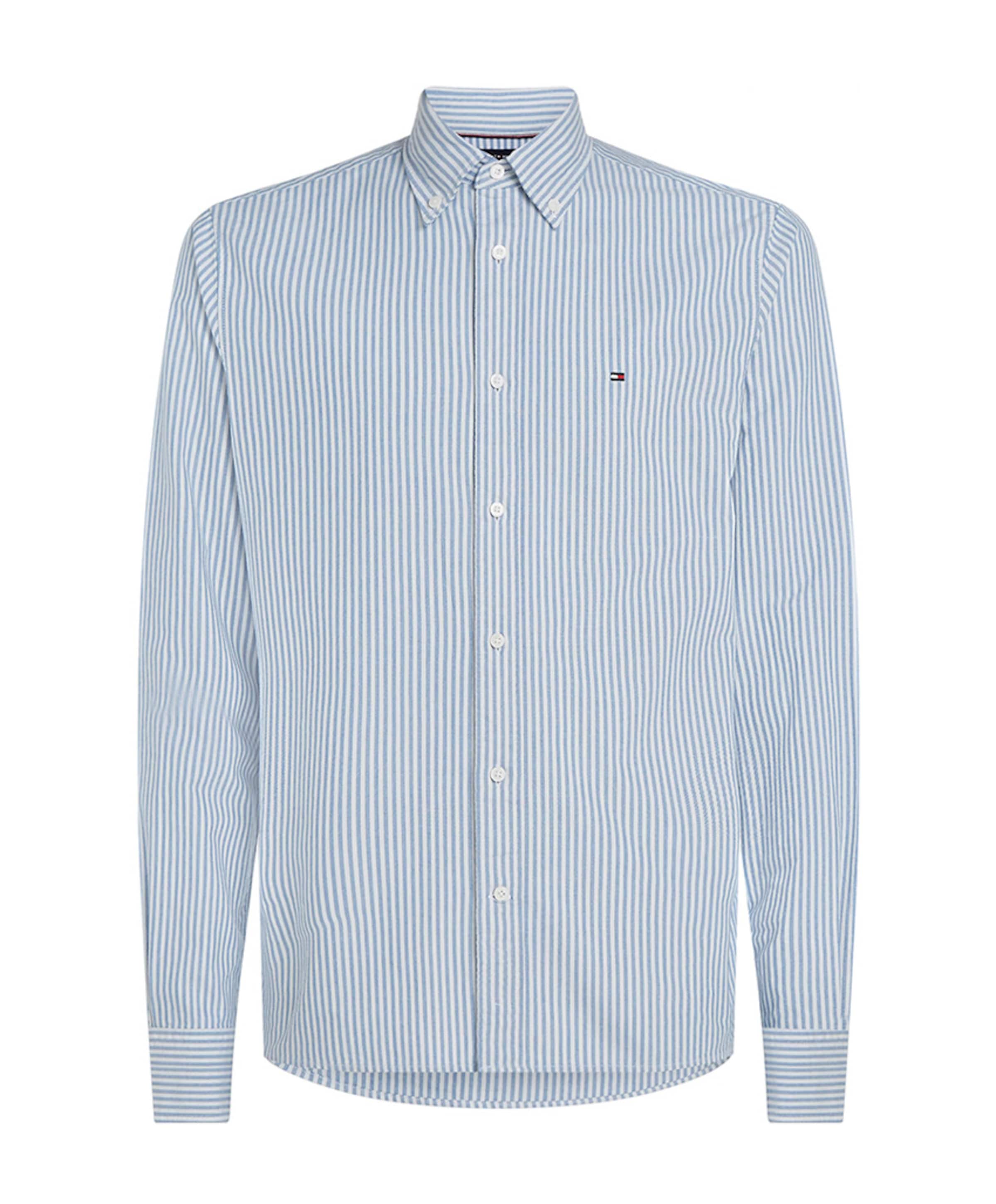 Heren overhemd lange mouw blauw