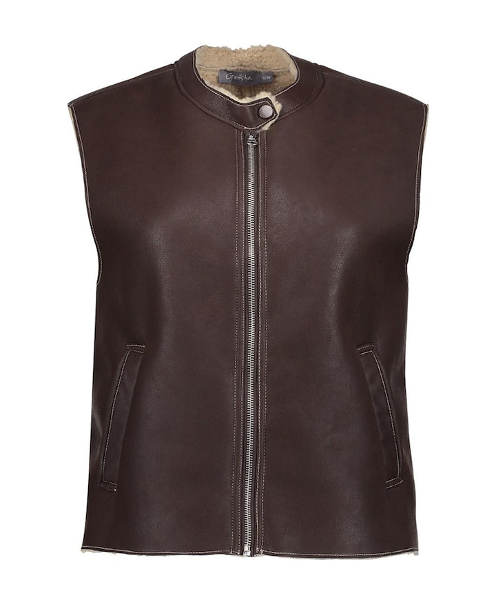Dames gilet bruin