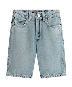STRAIGHT MID BLUE DENIM jongens korte broek blauw