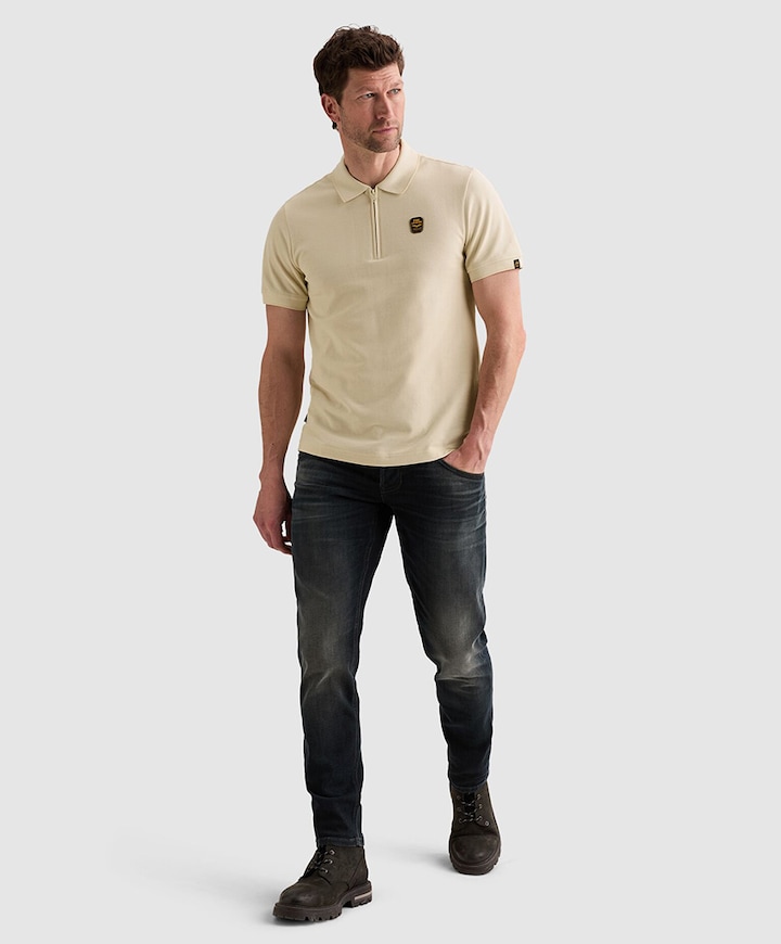 Heren polo ecru