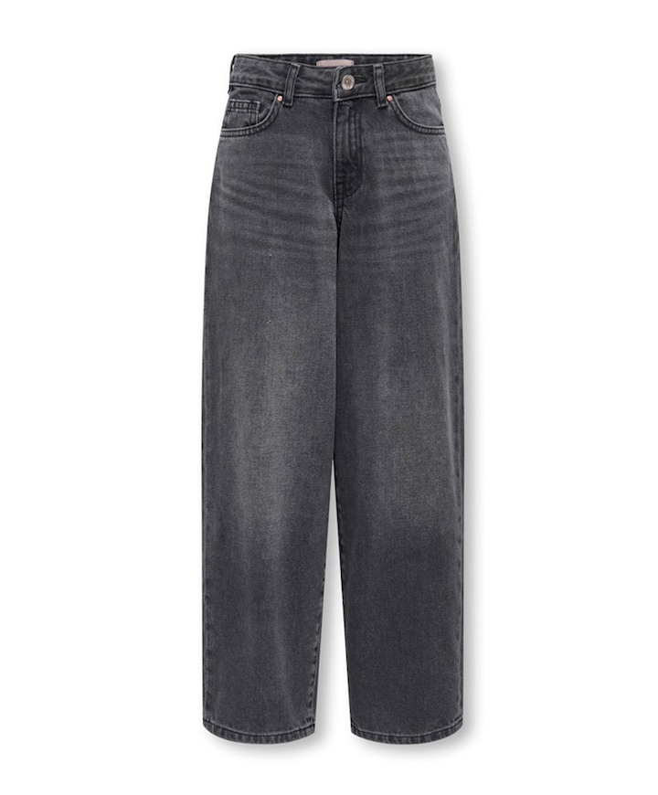 KOGGIANNA-ELLA MW BAGGY STRAIGHT DN meisjes jeans zwart
