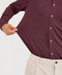 Heren overhemd lange mouw bordeaux