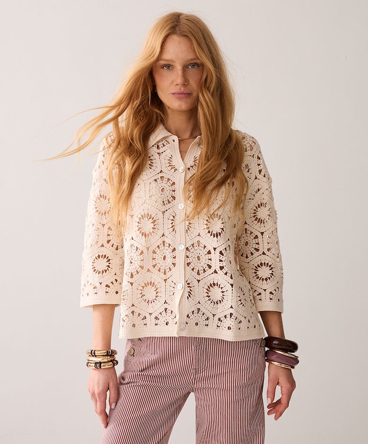 Dames vest beige