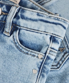 Denim Wide Fit Studs meisjes jeans blauw