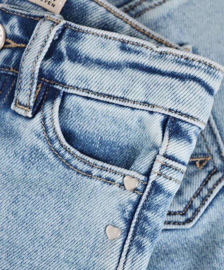 Denim Wide Fit Studs meisjes jeans blauw