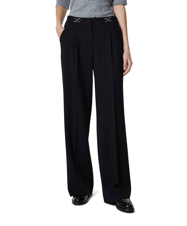 Luisa Wide Leg pantalon zwart