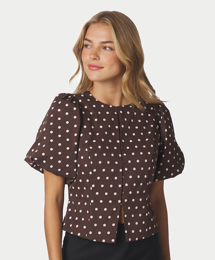 Dames blouse bruin