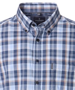 Heren overhemd lange mouw blauw