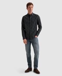 Heren overhemd lange mouw blauw