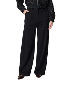 VIMILLIE HW WIDE TWILL PANTS dames pantalon zwart