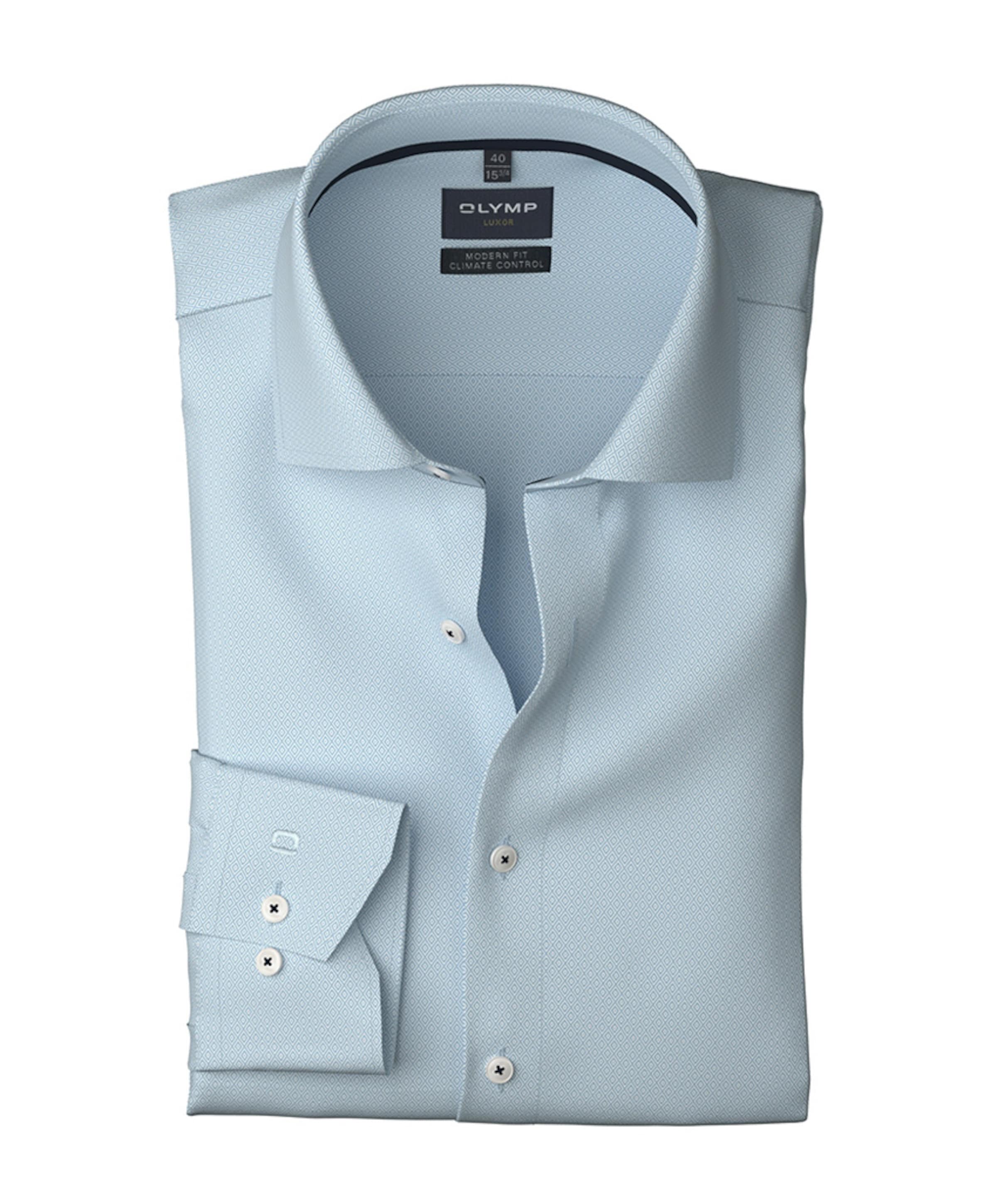 Heren overhemd lange mouw blauw