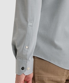 Heren overhemd lange mouw blauw