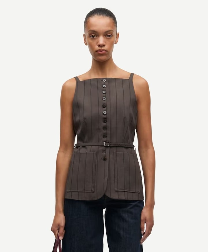 Dames gilet bruin