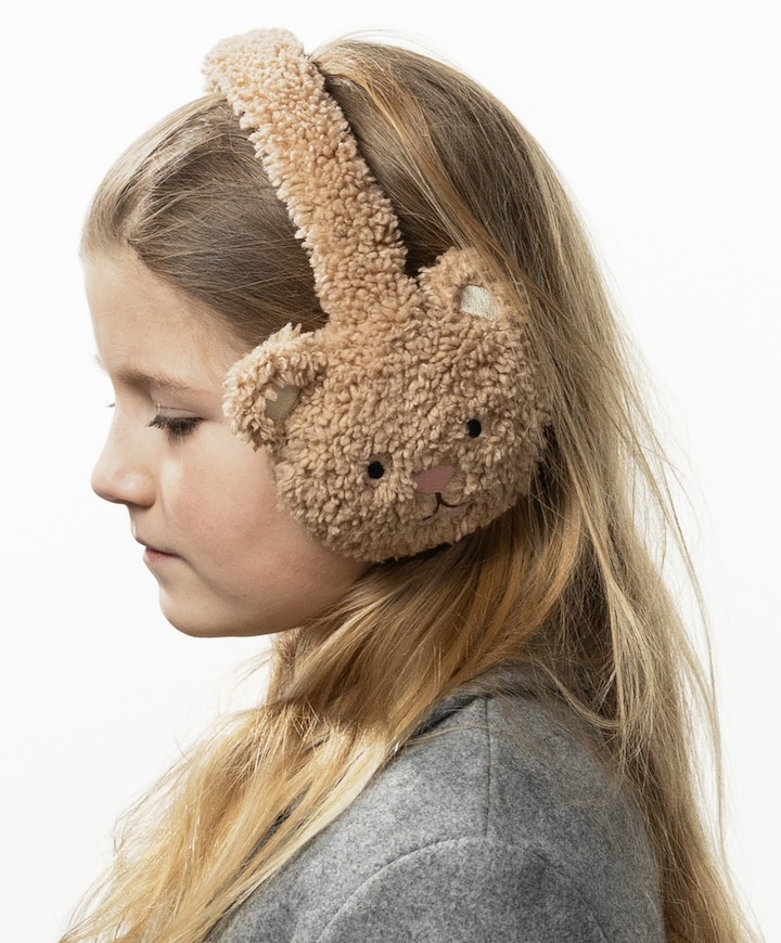 Meisjes oorwarmers beige