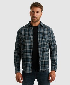 Heren overhemd lange mouw blauw