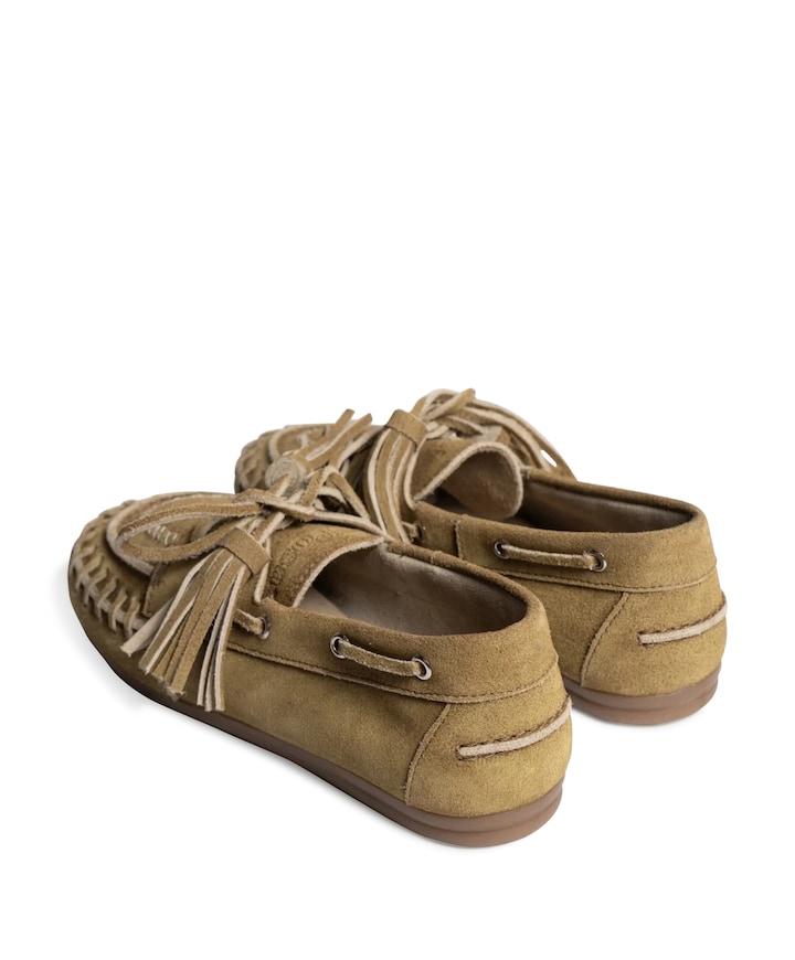 PW44 boat loafer fringe dames loafers beige