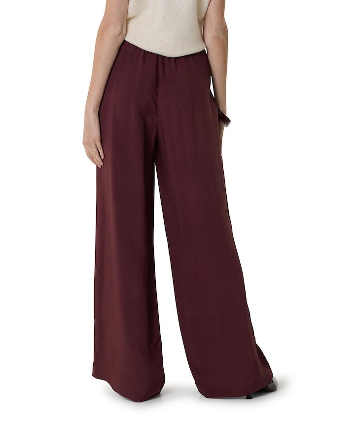 benji satin stripe broek bruin