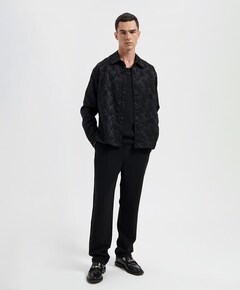 Heren overhemd lange mouw zwart