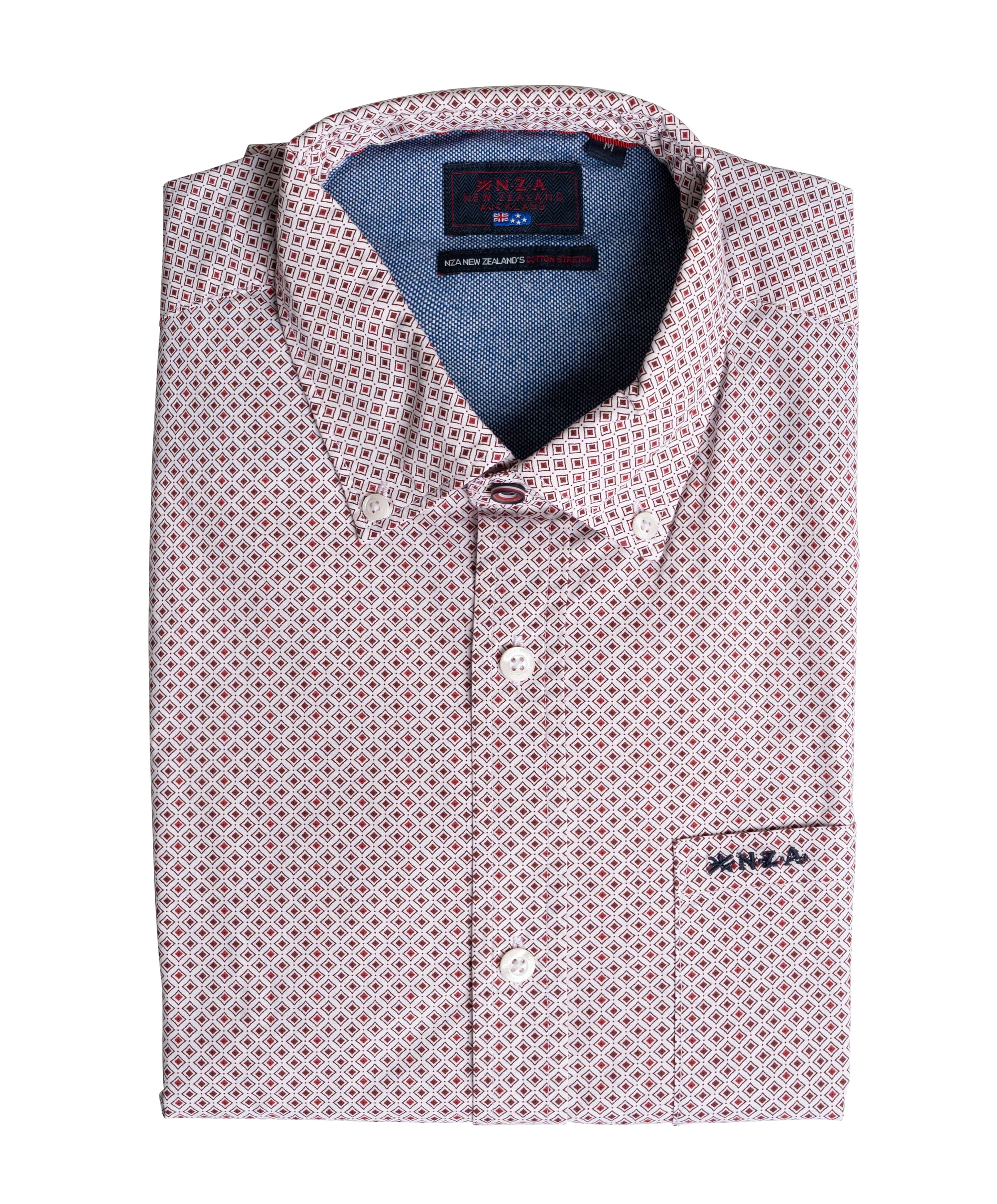 Heren overhemd lange mouw rood