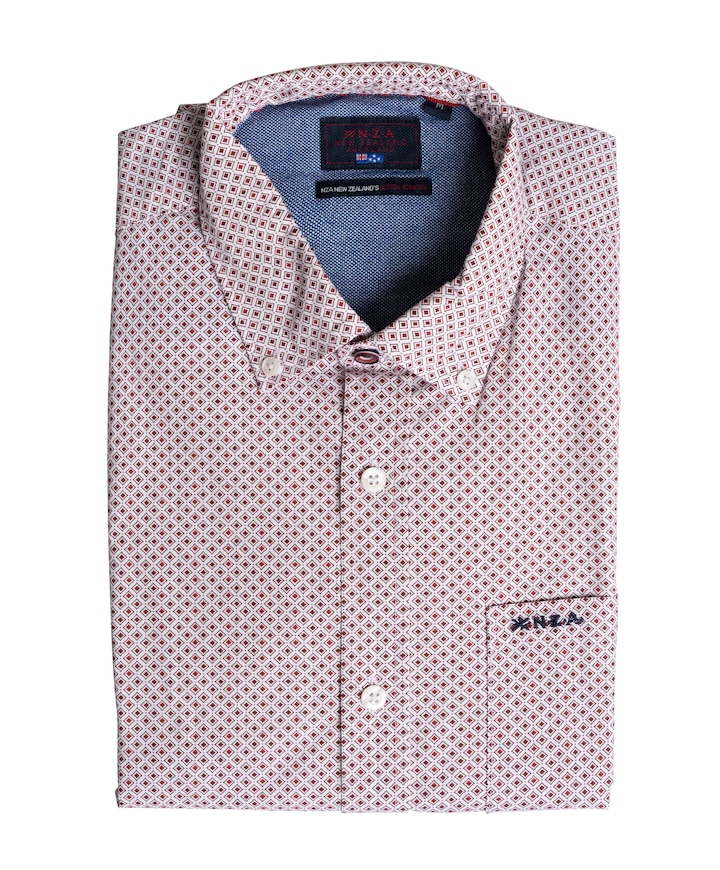 Heren overhemd lange mouw rood