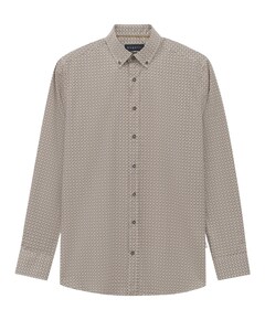Heren overhemd lange mouw beige