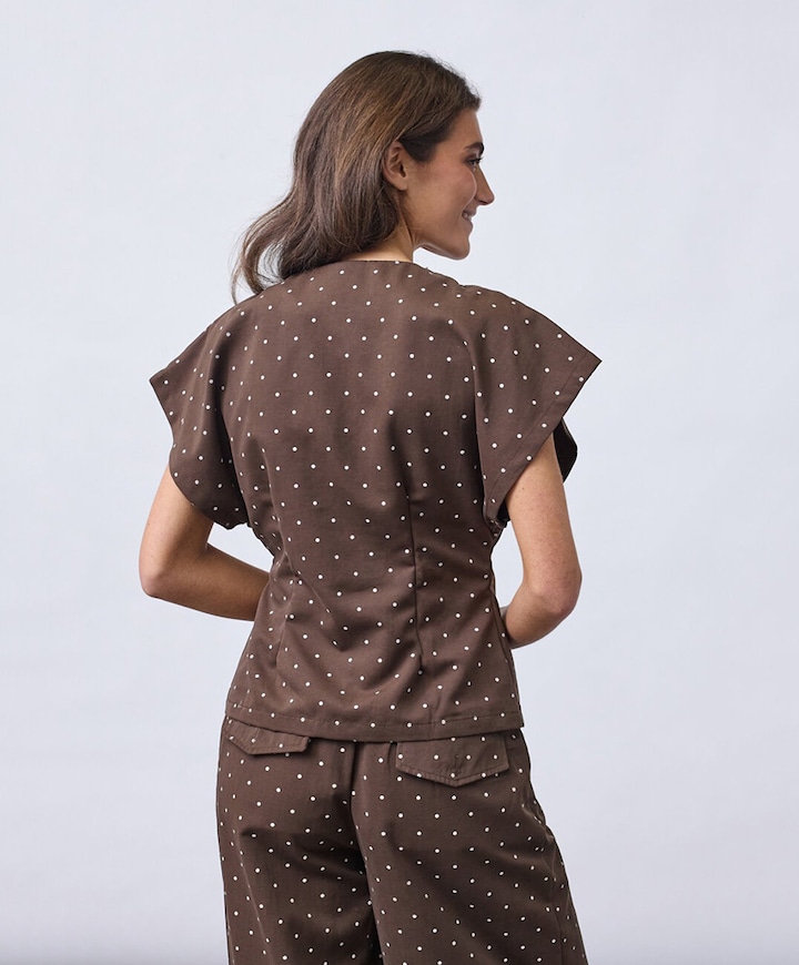 Dames gilet bruin