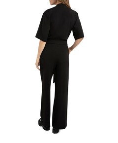 With short sleeves dames jumpsuit zwart