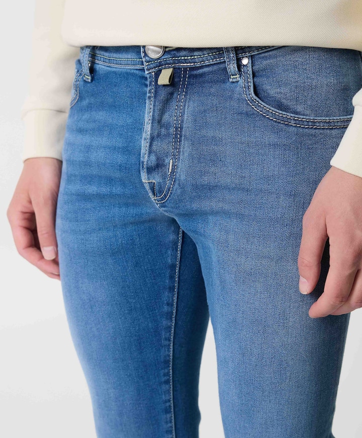 Nick Slim 5 pkt heren jeans blauw