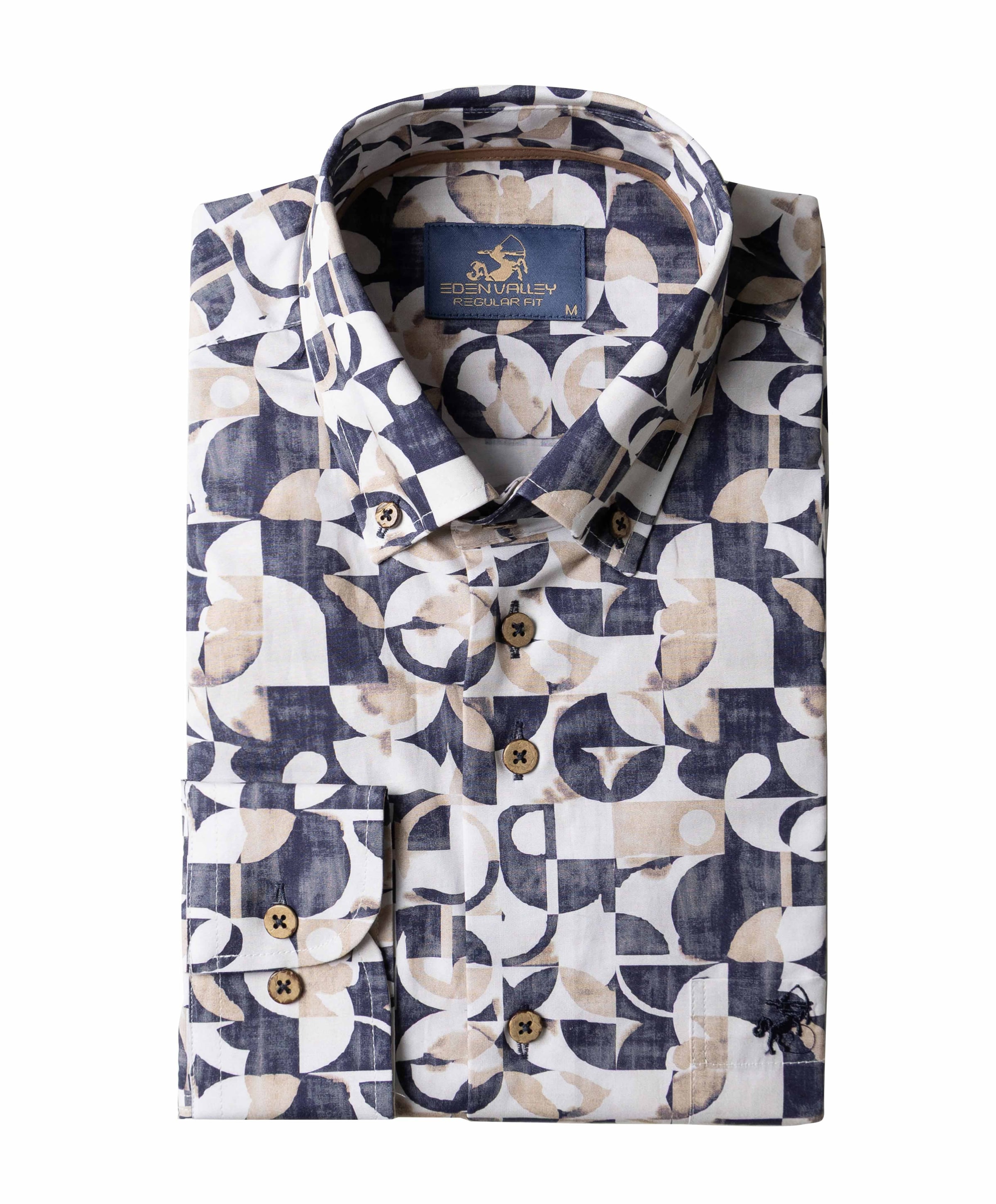 Heren overhemd lange mouw blauw