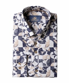 Heren overhemd lange mouw blauw