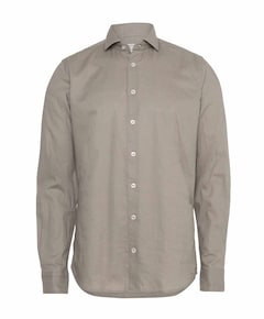 Heren overhemd lange mouw bruin