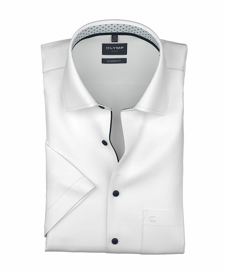 Heren overhemd korte mouw wit