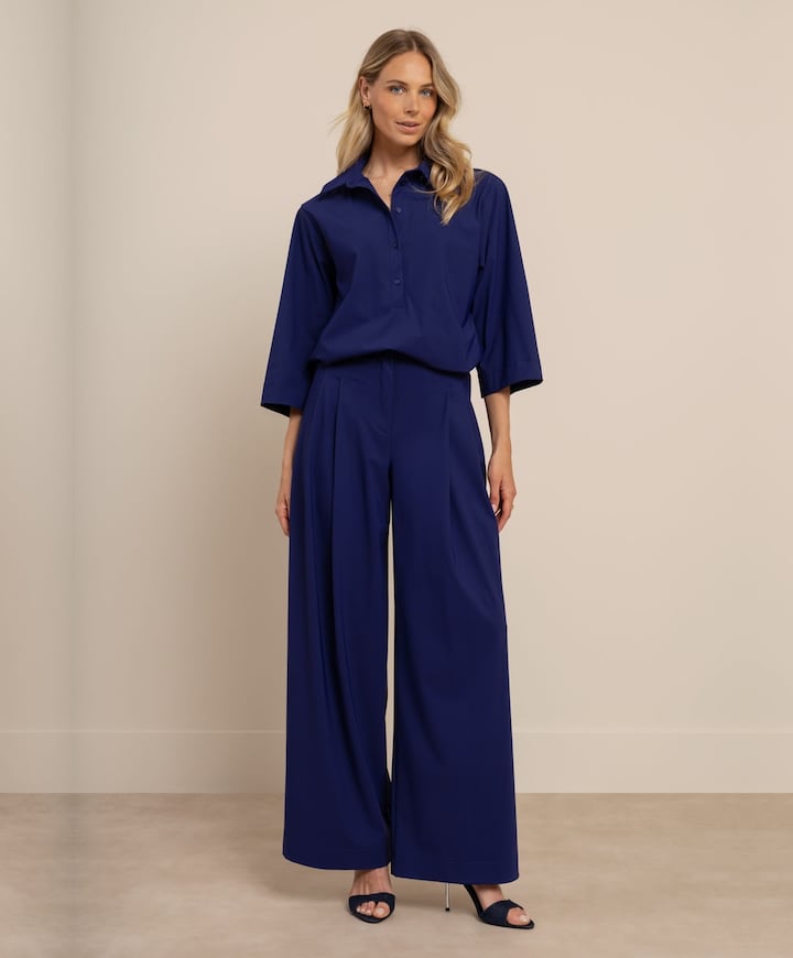 Dames blouse blauw