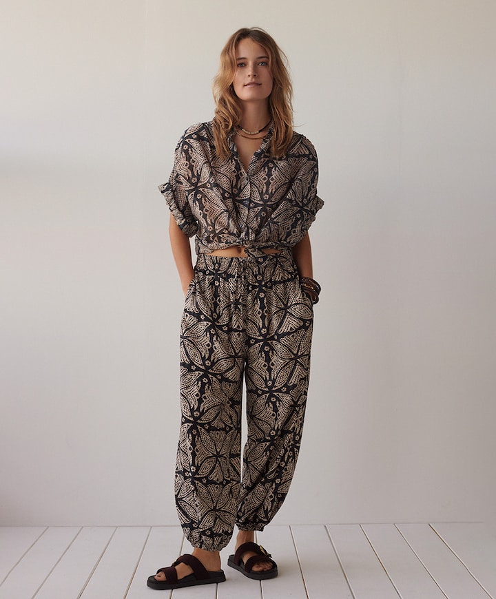 Ethnic dames broek zwart