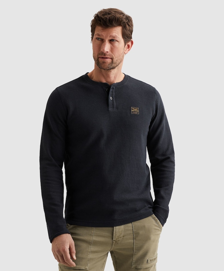 Heren longsleeve blauw