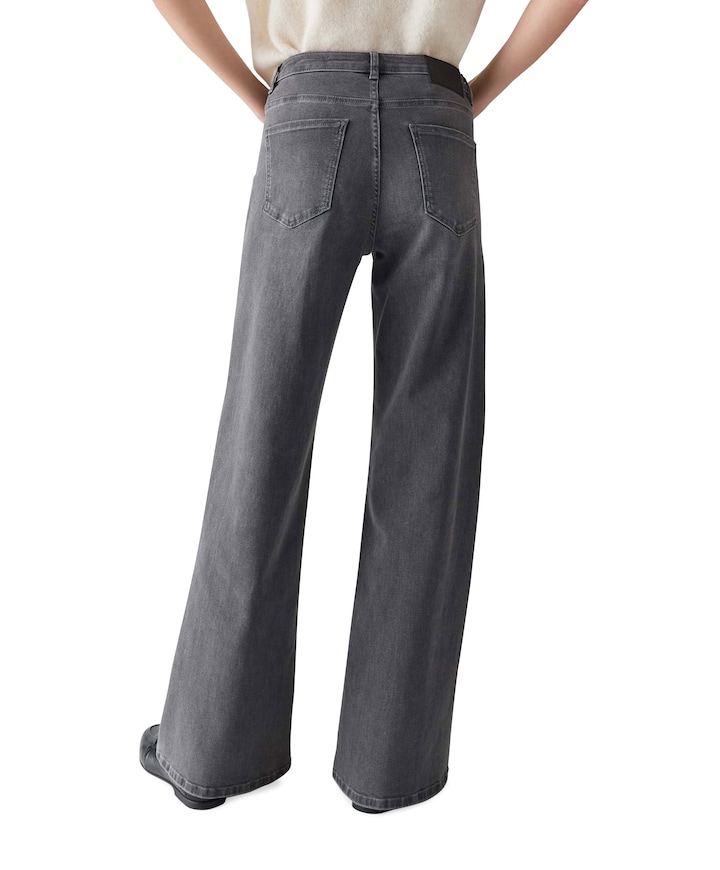 Minah palazzo dames jeans grijs